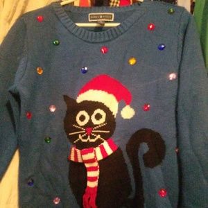 Ugly Christmas Sweater with festive Kitty
